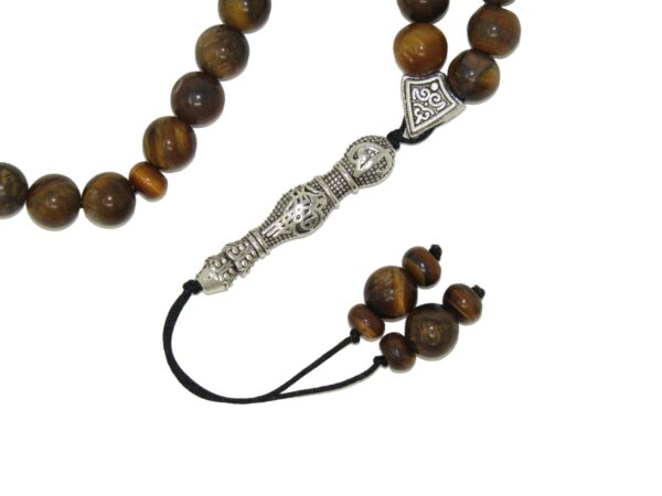 8mm Tiger Eye Gemstone Beads 33 Bead Stress Relief Fidget Worry Prayer Beads Tasbih - Image 4