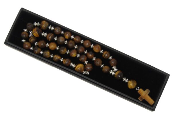 Anglican Prayer Beads, Anglican Rosary, Anglican Chaplet, 10mm Tiger Eye Gemstone Beads - Image 2