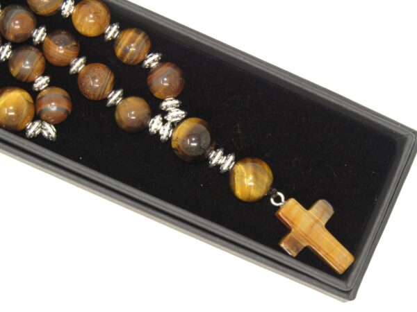 Anglican Prayer Beads, Anglican Rosary, Anglican Chaplet, 10mm Tiger Eye Gemstone Beads - Image 3
