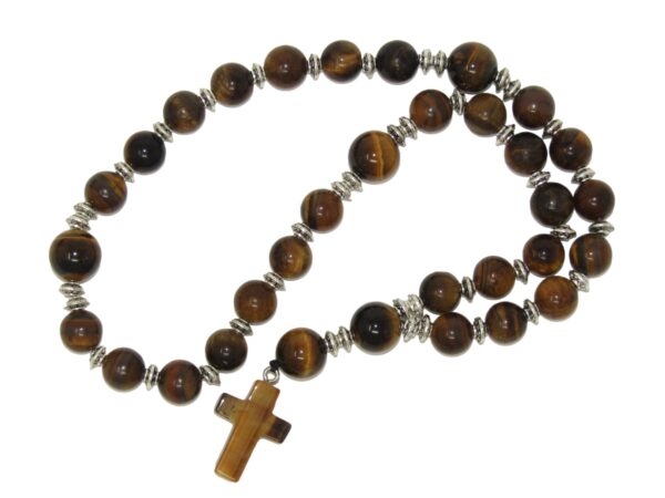 Anglican Prayer Beads, Anglican Rosary, Anglican Chaplet, 10mm Tiger Eye Gemstone Beads