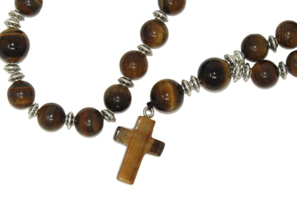 Anglican Prayer Beads, Anglican Rosary, Anglican Chaplet, 10mm Tiger Eye Gemstone Beads - Image 5