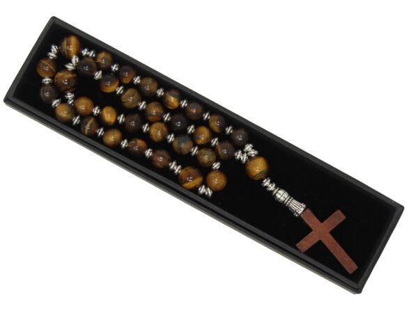 Anglican Prayer Beads, Anglican Rosary, Anglican Chaplet, 10mm Tiger Eye Gemstone Beads - Image 2
