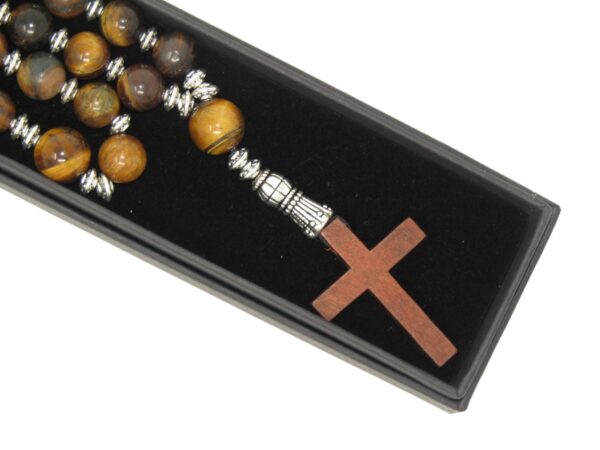 Anglican Prayer Beads, Anglican Rosary, Anglican Chaplet, 10mm Tiger Eye Gemstone Beads - Image 3