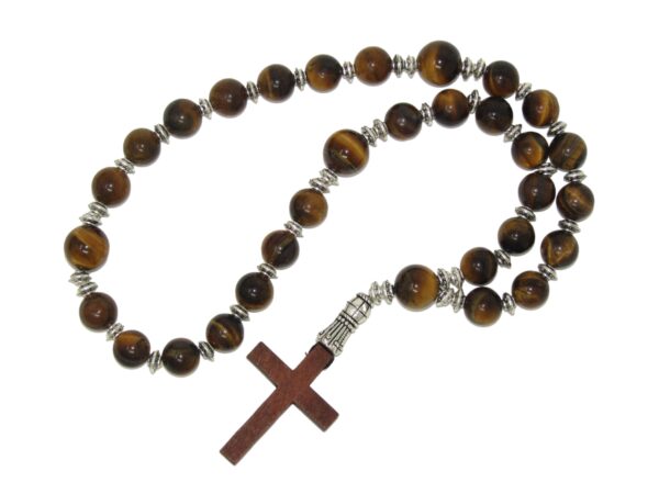 Anglican Prayer Beads, Anglican Rosary, Anglican Chaplet, 10mm Tiger Eye Gemstone Beads