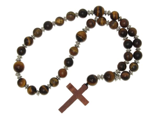 Anglican Prayer Beads, Anglican Rosary, Anglican Chaplet, 10mm Tiger Eye Gemstone Beads