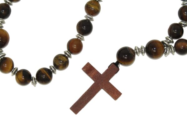 Anglican Prayer Beads, Anglican Rosary, Anglican Chaplet, 10mm Tiger Eye Gemstone Beads - Image 2