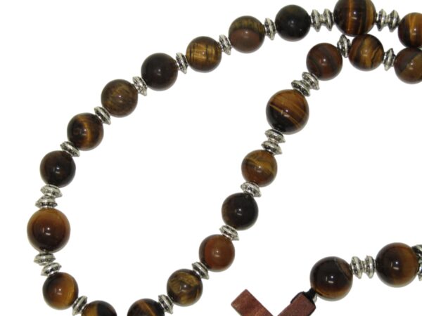 Anglican Prayer Beads, Anglican Rosary, Anglican Chaplet, 10mm Tiger Eye Gemstone Beads - Image 4