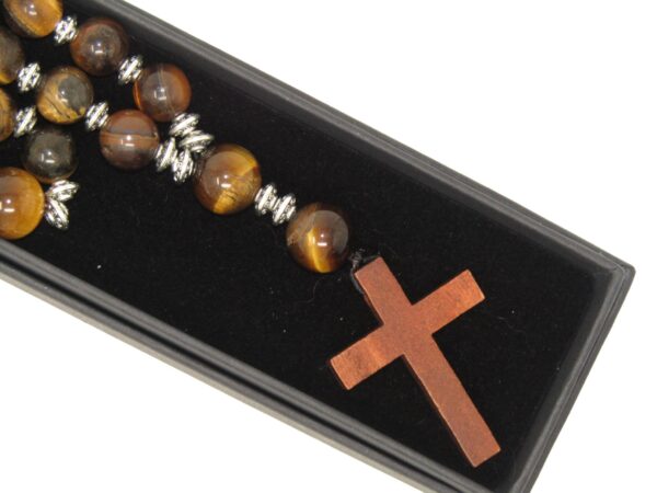 Anglican Prayer Beads, Anglican Rosary, Anglican Chaplet, 10mm Tiger Eye Gemstone Beads - Image 6