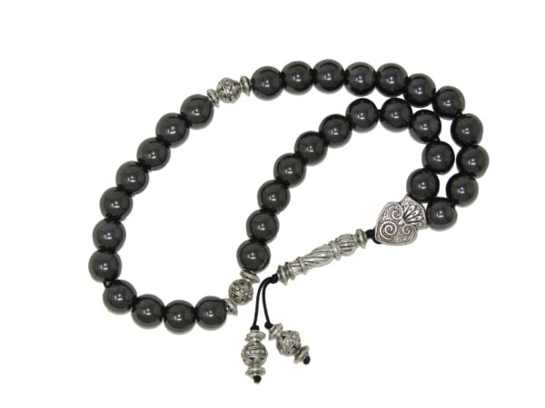 10mm Hematite Gemstone Beads 33 Bead Stress Relief Fidget Worry Prayer Beads Tasbih