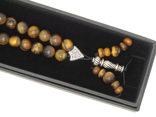 33 Bead Stress Relief Fidget Worry Prayer Beads Tasbih 8mm Tiger Eye Gemstone Beads - Image 3