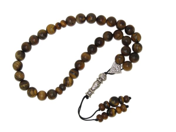33 Bead Stress Relief Fidget Worry Prayer Beads Tasbih 8mm Tiger Eye Gemstone Beads