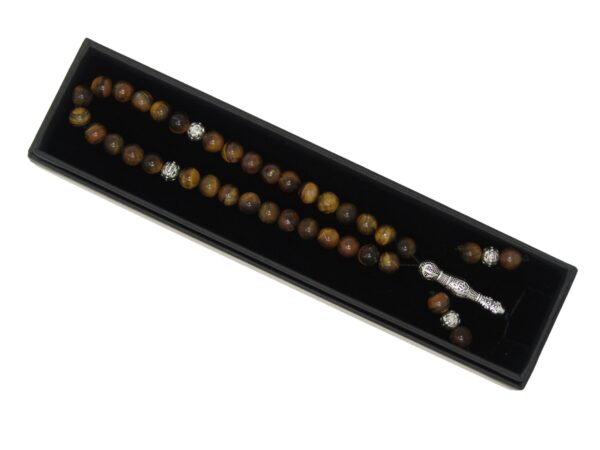 8mm Tiger Eye Gemstone Beads 33 Bead Stress Relief Fidget Worry Prayer Beads Tasbih - Image 8