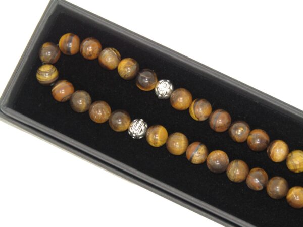 8mm Tiger Eye Gemstone Beads 33 Bead Stress Relief Fidget Worry Prayer Beads Tasbih - Image 6