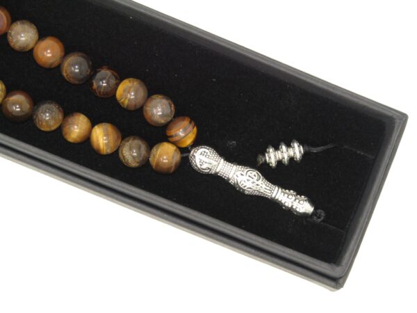 33 Bead Stress Relief Fidget Worry Prayer Beads Tasbih 8mm Tiger Eye Gemstone Beads - Image 6