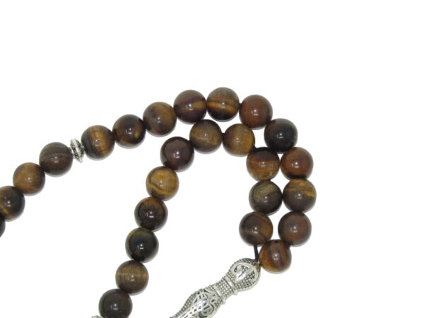 33 Bead Stress Relief Fidget Worry Prayer Beads Tasbih 8mm Tiger Eye Gemstone Beads - Image 3