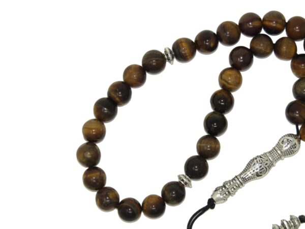 33 Bead Stress Relief Fidget Worry Prayer Beads Tasbih 8mm Tiger Eye Gemstone Beads - Image 2