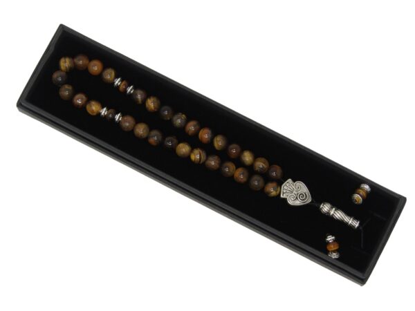 8mm Tiger Eye Gemstone Beads 33 Bead Stress Relief Fidget Worry Prayer Beads Tasbih - Image 8