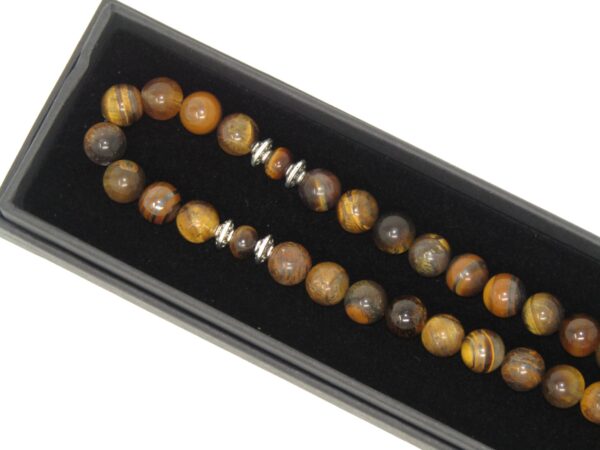 8mm Tiger Eye Gemstone Beads 33 Bead Stress Relief Fidget Worry Prayer Beads Tasbih - Image 6