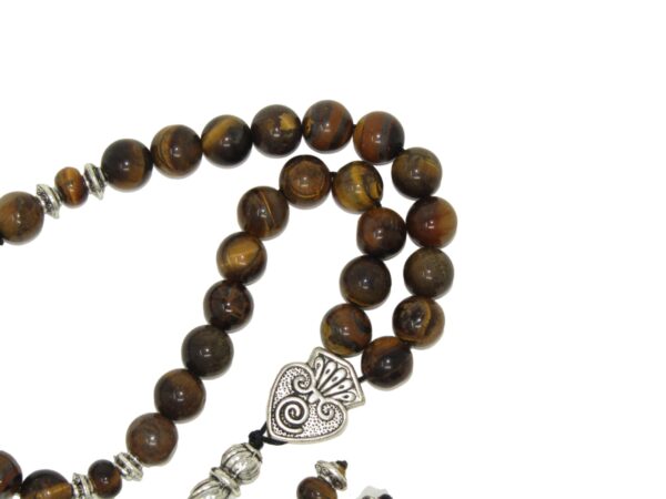 8mm Tiger Eye Gemstone Beads 33 Bead Stress Relief Fidget Worry Prayer Beads Tasbih - Image 2