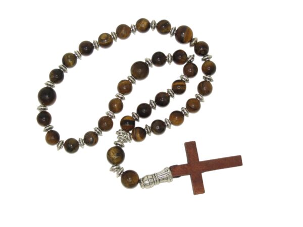 Anglican Prayer Beads, Anglican Rosary, Anglican Chaplet, 8mm Tiger Eye Gemstone Beads Handmade Design