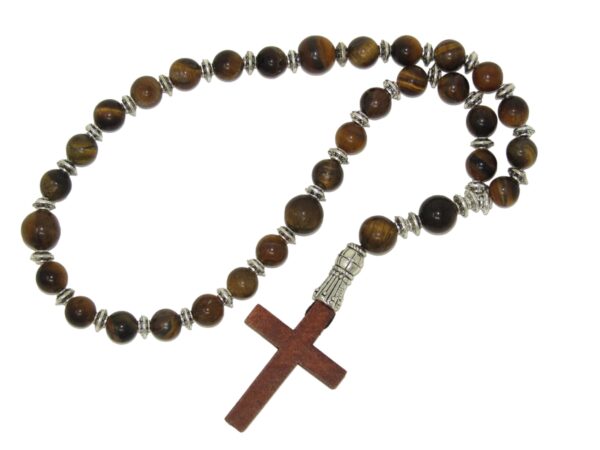 Anglican Prayer Beads, Anglican Rosary, Anglican Chaplet, 8mm Tiger Eye Gemstone Beads Handmade Design - Image 5