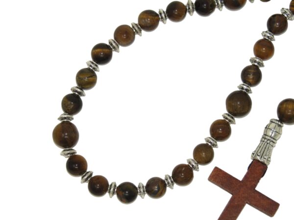 Anglican Prayer Beads, Anglican Rosary, Anglican Chaplet, 8mm Tiger Eye Gemstone Beads Handmade Design - Image 2