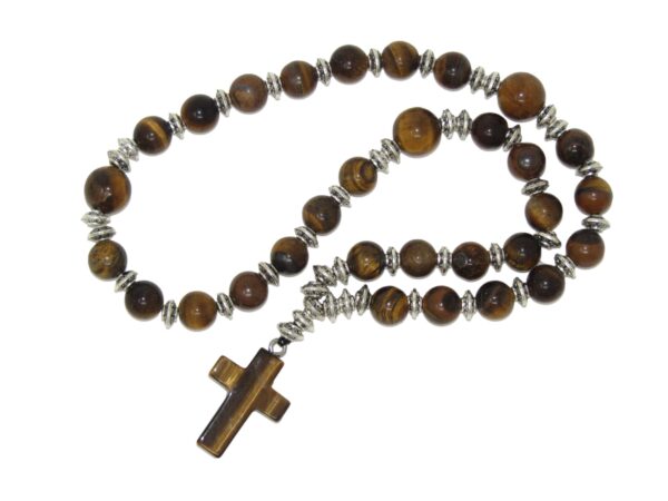 Anglican Prayer Beads, Anglican Rosary, Anglican Chaplet, 8mm Tiger Eye Gemstone Beads Handmade Design by Jeannieparnell