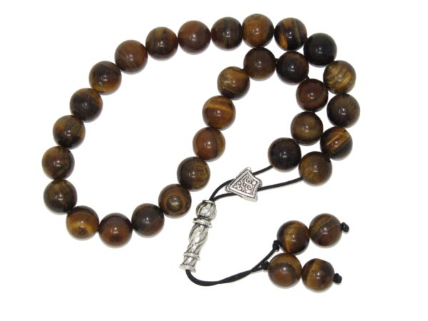 Loose String Greek Komboloi Prayer Beads Worry Beads 10mm Tiger Eye Gemstone Handmade Design by Jeannieparnell